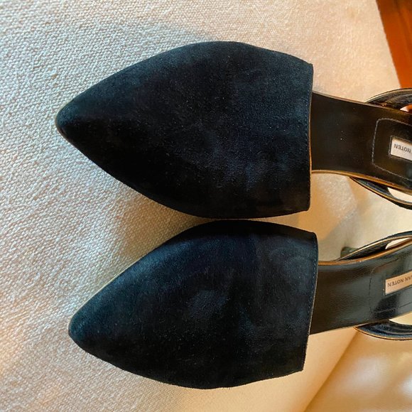 Dries Van Noten Black Suede Slingback Pumps 37 - Picture 7 of 11
